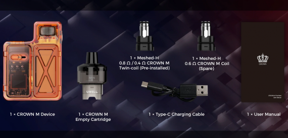 Uwell Crown M комплектация 