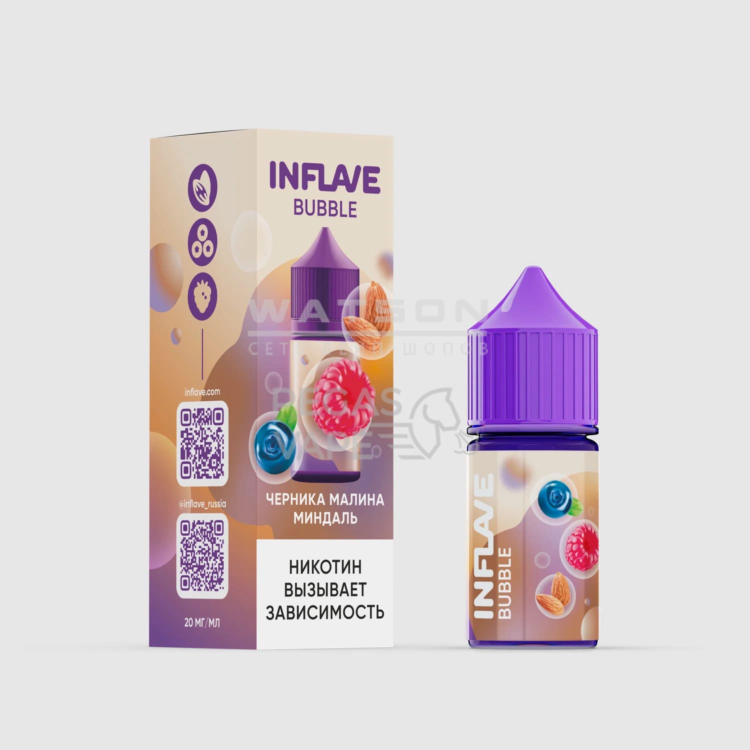 Жидкость INFLAVE BUBBLE (Черника малина миндаль) 30 мл 2% (20 мг/мл) Жидкость INFLAVE BUBBLE (Черника малина миндаль) 30 мл 2% (20 мг/мл)