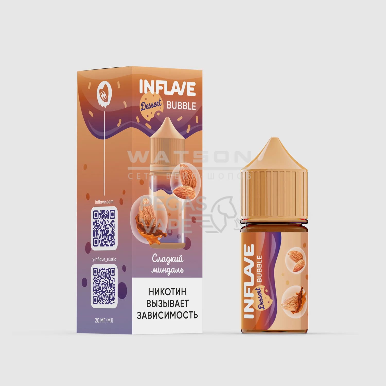 Жидкость INFLAVE BUBBLE (Сладкий миндаль) 30 мл 2% (20 мг/мл) Жидкость INFLAVE BUBBLE (Сладкий миндаль) 30 мл 2% (20 мг/мл)