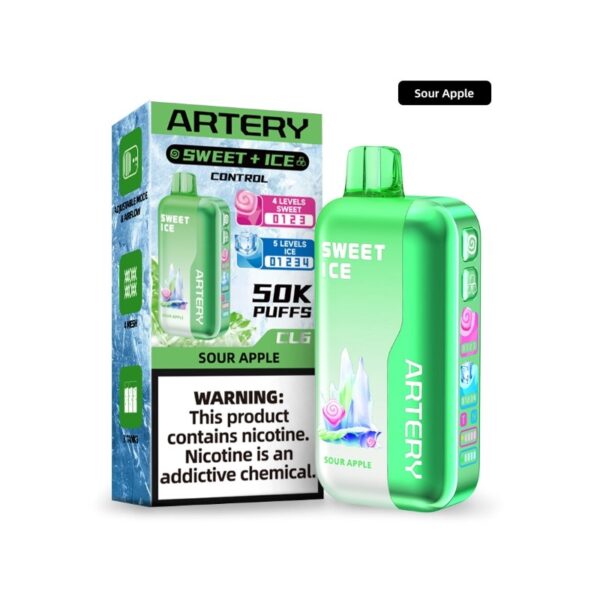 Электронная сигарета Artery CL6 50000 (NIC+ICE edition)  (Кислое яблоко)