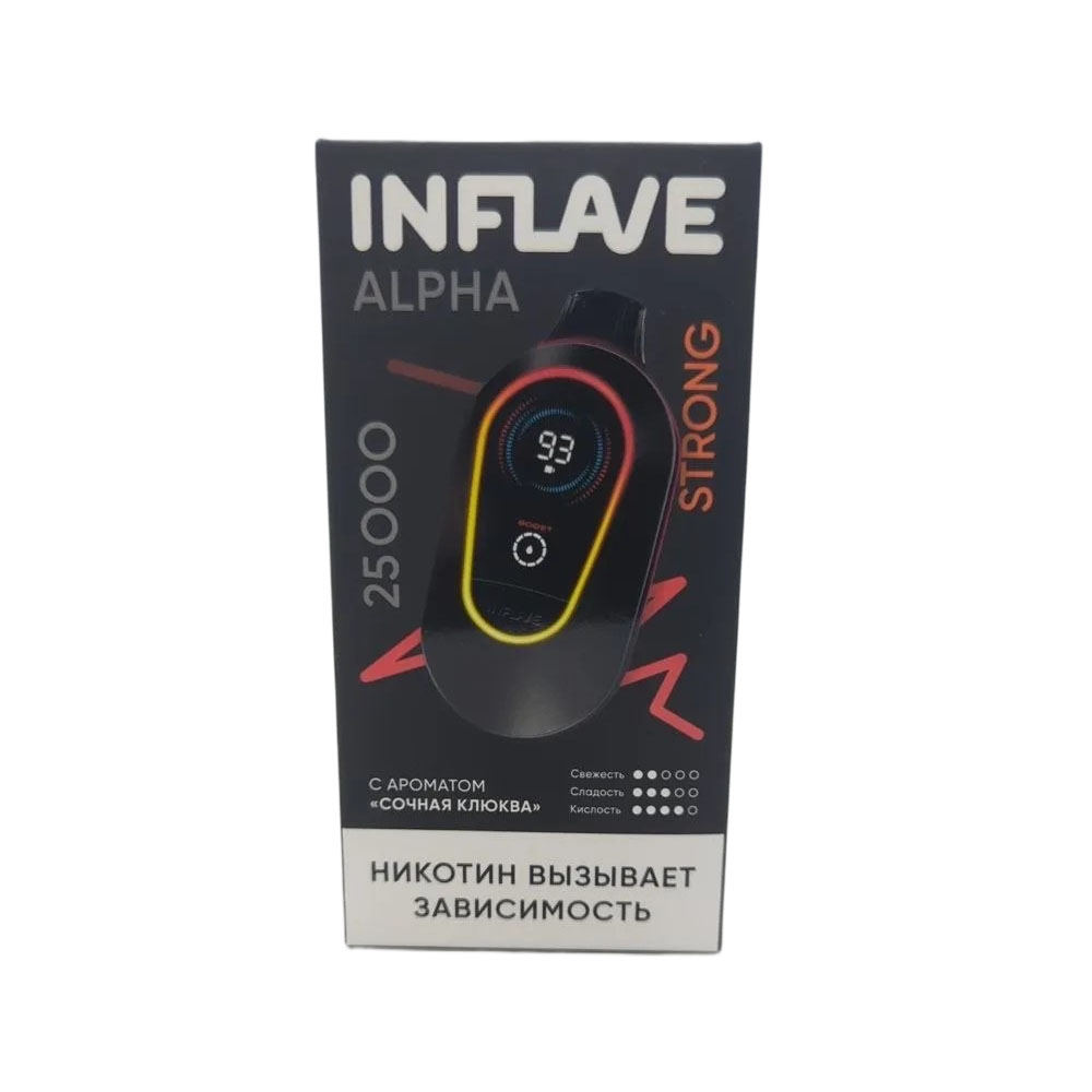 Электронная сигарета  INFLAVE ALPHA 25000 STRONG (Сочная клюква)