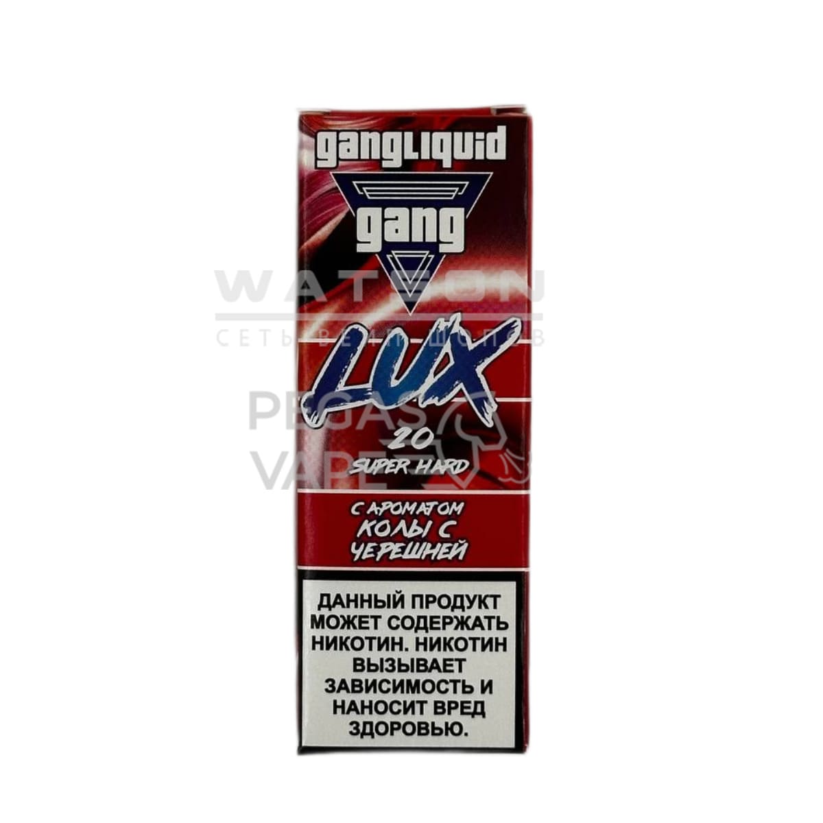 Жидкость GANG LUX SUPER HARD (Кола с черешней) 30 мл 2% (20 мг/мл) Strong Жидкость GANG LUX SUPER HARD (Кола с черешней) 30 мл 2% (20 мг/мл) Strong